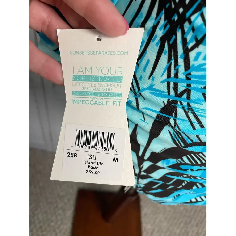 Sunsets California Island Life blue tropical two piece swimsuit tankini bikini